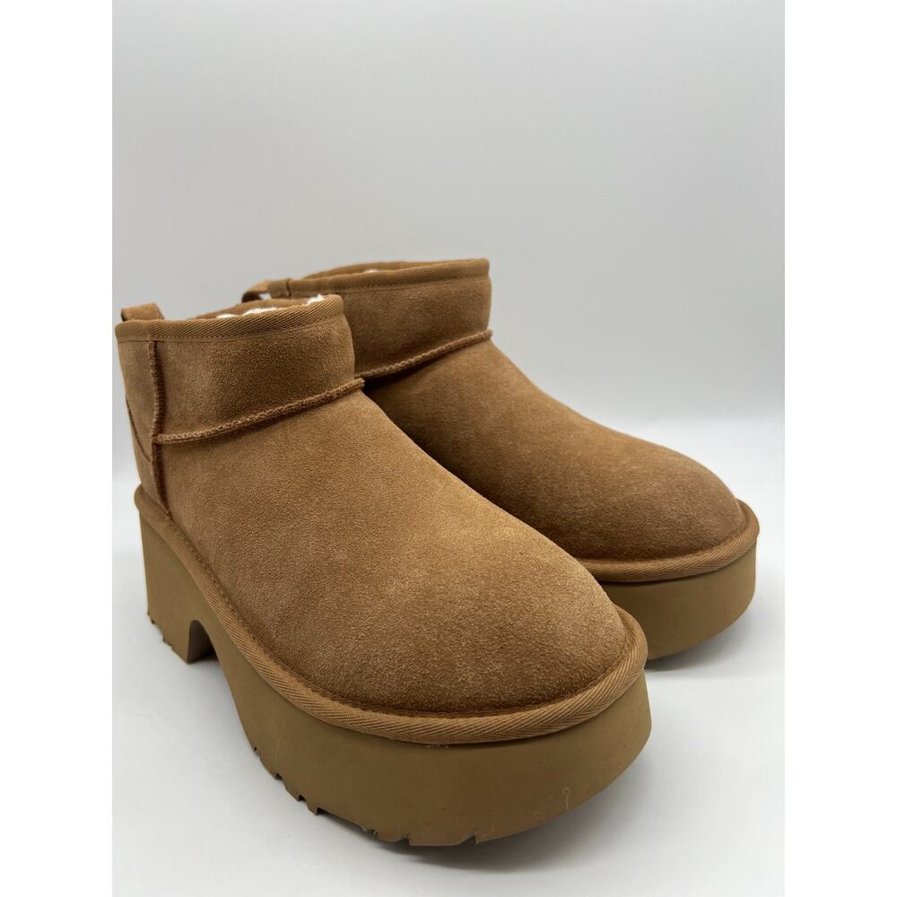 UGG Classic Ultra Mini New Heights Boot Chestnut 1158311 Women's Size 9 New - Picture 12 of 16
